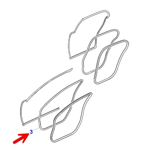 O宮様 Jagbits Jaguar Parts: Door Seal, Front Passenger Side, Primary C2C2385